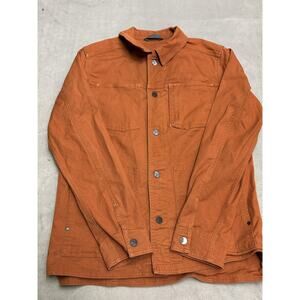 Stio Jacket Mens Small Brown Trucker Cotton Blend Button Front Casual Outdoor